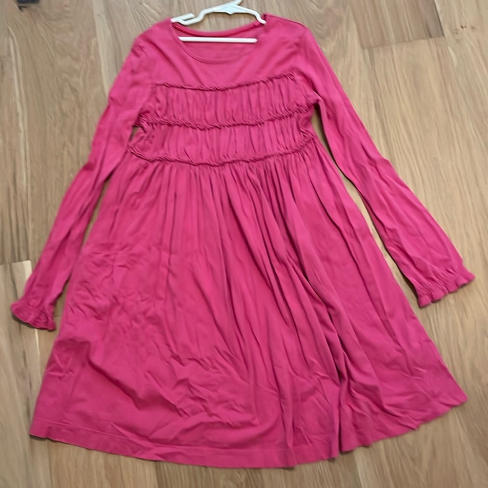 Sweet smocked pink cotton dress Mini Boden size 11-12